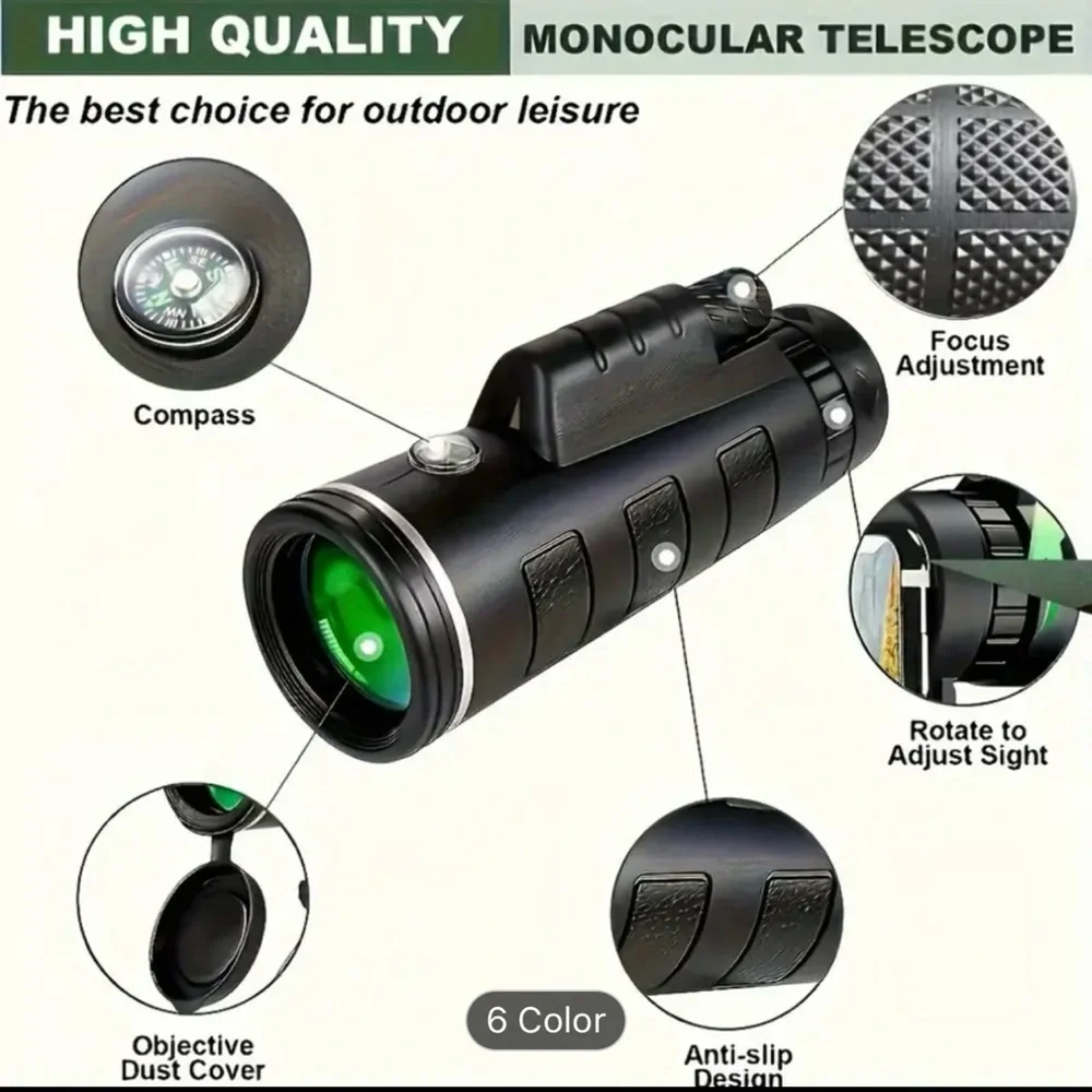 Black Monocular Telescope 10x40